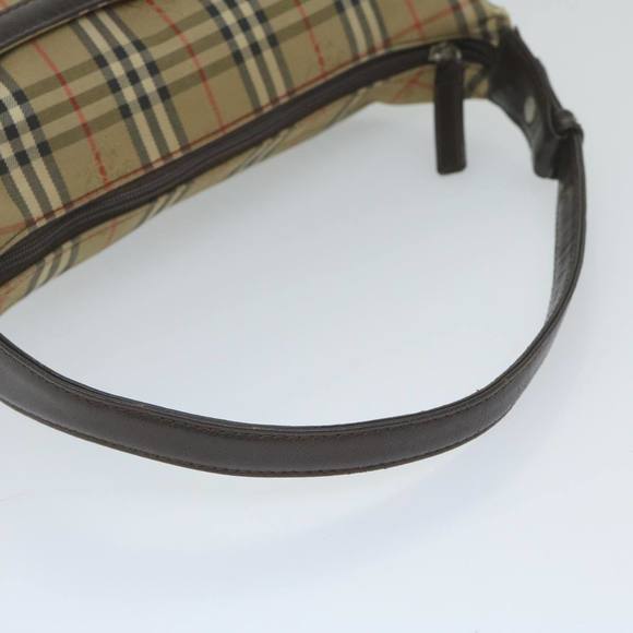 Burberrys Nova Check Shoulder Bag Nylon Canvas Beige Auth 60438 - Picture 7 of 16
